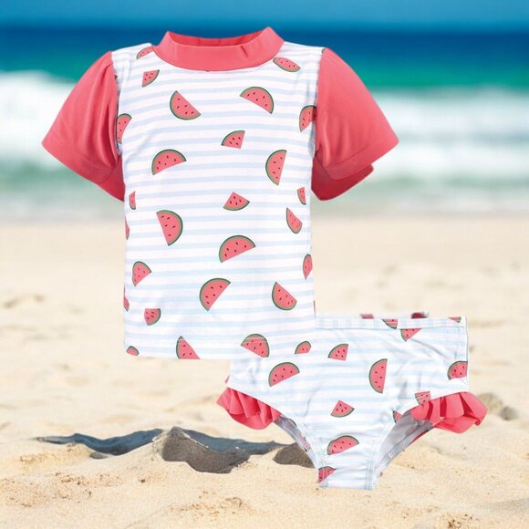 HUDSON BAY Watermelon Baby Swim Rashguard Set - Picture 1 of 3